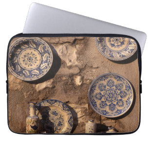 Housse Pour Ordinateur Portable Poterie bleue et crème Ombrie Poster Plaque