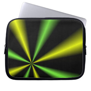 Housse Pour Ordinateur Portable Poutres vertes et dorées