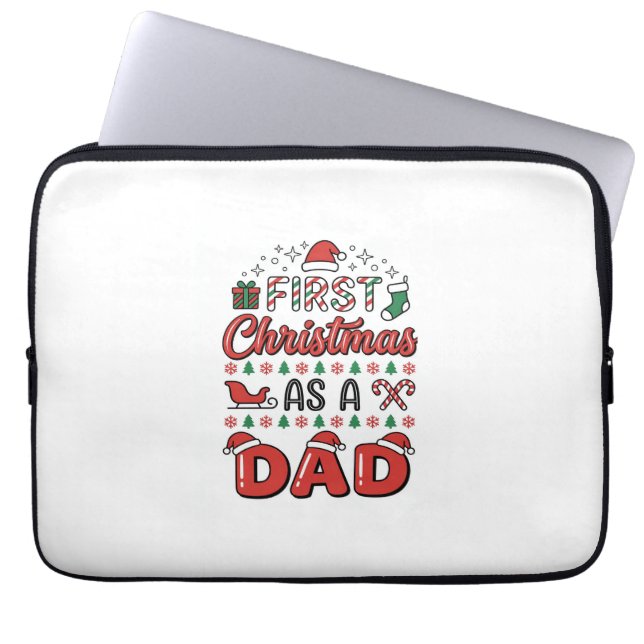 Housse Pour Ordinateur Portable Premier Noël Papa Fête (Devant)