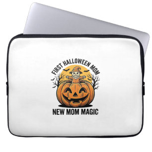 Housse Pour Ordinateur Portable Première T-shirt de maman Halloween Vintage Pumpki