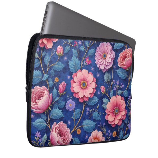 Housse Pour Ordinateur Portable Pretty pink floral pattern (Devant droit)