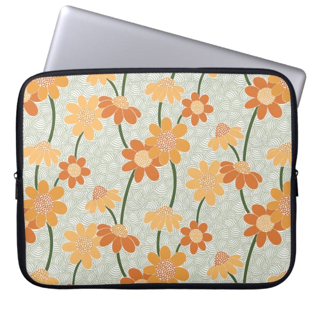Housse Pour Ordinateur Portable Pretty retro muted 1970 s flowers (Devant)