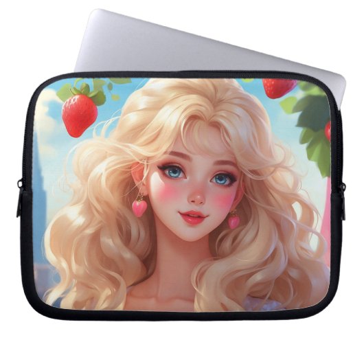 Housse Pour Ordinateur Portable Princesse aux fraises (Devant)