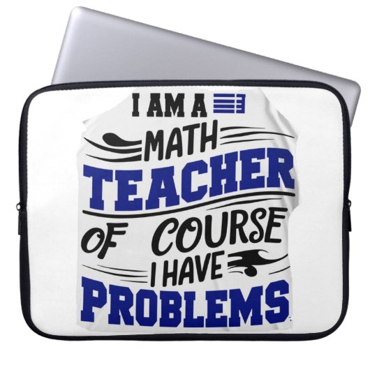 Housse Pour Ordinateur Portable Prof de maths Blague (Devant)