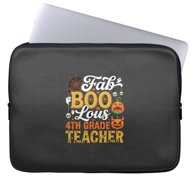 Housse Pour Ordinateur Portable Professeur de 4e année Faboolous Halloween (Devant)