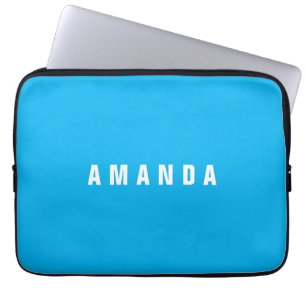 Housse Pour Ordinateur Portable Professionnel minimaliste moderne bleu ajouter vot