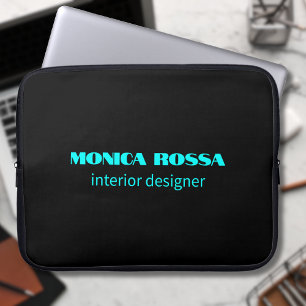 Housse Pour Ordinateur Portable Professionnel Simple Moderne Neon Bleu noir