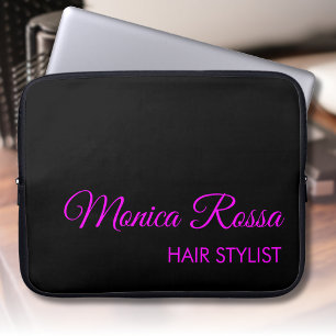 Housse Pour Ordinateur Portable Professionnel Simple moderne Neon Magenta et Noir