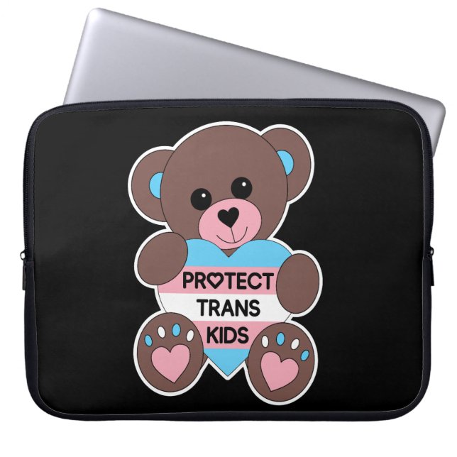 Housse Pour Ordinateur Portable Protéger Trans Kids Pride Drapeau Teddy Bear (Devant)