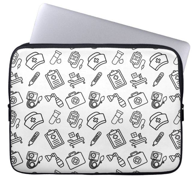 Housse Pour Ordinateur Portable Proud Nurse Icon Pattern Laptop Sleeve (Devant)
