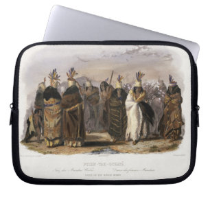 Housse Pour Ordinateur Portable Ptihn-Tak-Ochata, danse des femmes de Mandan, plat