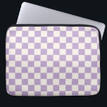 Housse Pour Ordinateur Portable Purple Check, Checkerboard Pattern, Checkered<br><div class="desc">Pattered Checkered - purple and cream white checkerboard.</div>