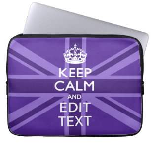 Housse Pour Ordinateur Portable Purple Chic Gardez le calme et votre texte sur Uni