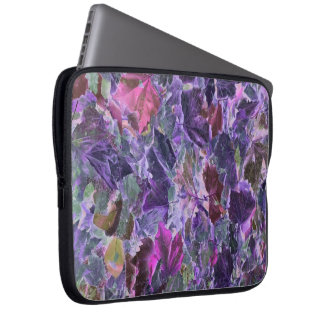 Housse Pour Ordinateur Portable Purple rose Abstrait Feuilles Motif de la nature