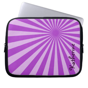 Housse Pour Ordinateur Portable Purple Sunburst "Ajouter votre nom"