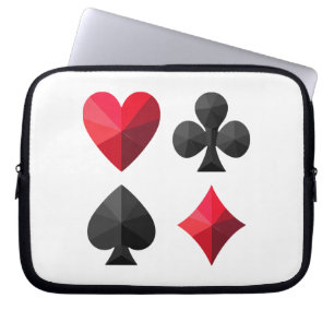 Housse Pour Ordinateur Portable Quatre combinaisons de cartes à jouer : coeurs, cl