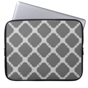 Housse Pour Ordinateur Portable Quatrefoil dans les tons gris