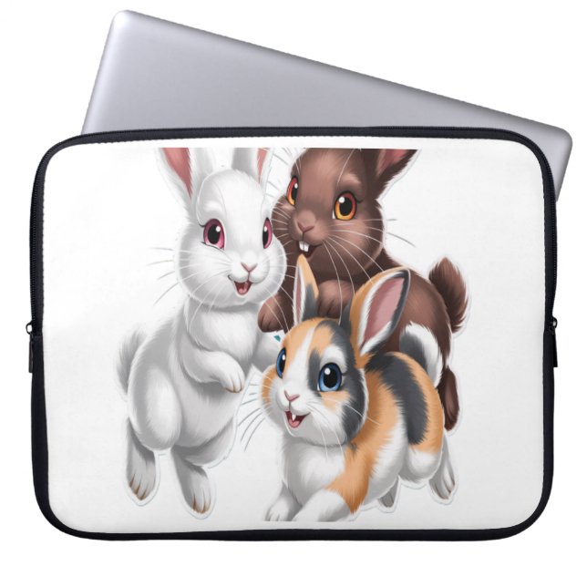 Housse Pour Ordinateur Portable Rabbit family  (Devant)