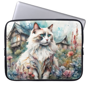 Housse Pour Ordinateur Portable Ragdoll Chat en anglais Garden