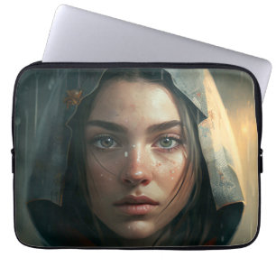 Housse Pour Ordinateur Portable Rain hood girl