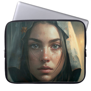 Housse Pour Ordinateur Portable Rain hood girl