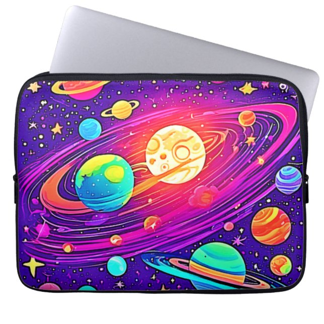 Housse Pour Ordinateur Portable Rainbow Galaxy : Cartoon Fun (Devant)