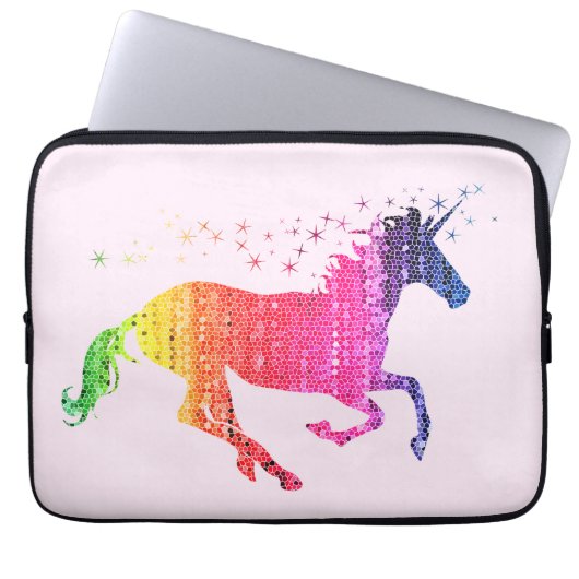 Housse Pour Ordinateur Portable Rainbow Pink Unicorn (Devant)