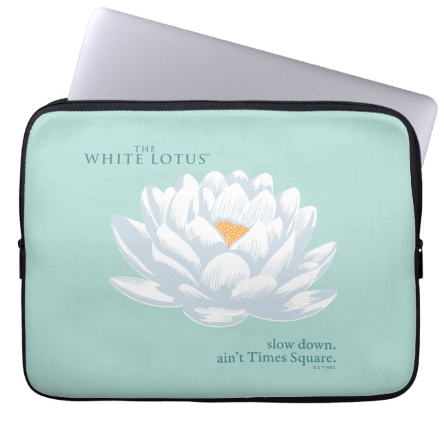 Housse Pour Ordinateur Portable Ralentissez, Ain’t Times Carré - Le Lotus Blanc (Devant)