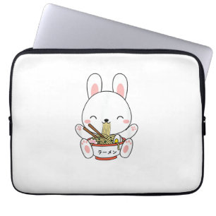Housse Pour Ordinateur Portable Ramen Bunny Bowl pour Kawaii Ramen Noodle Soup Lov