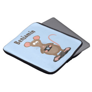 Housse Pour Ordinateur Portable Rat drôle avec dessin animé de la caméra
