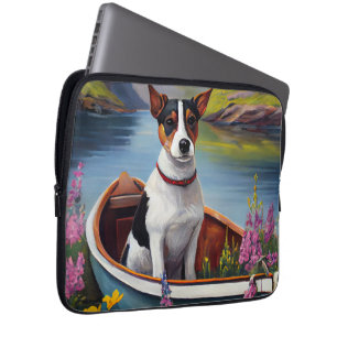 Housse Pour Ordinateur Portable Rat Terrier sur une pagaie : une aventure Pittores