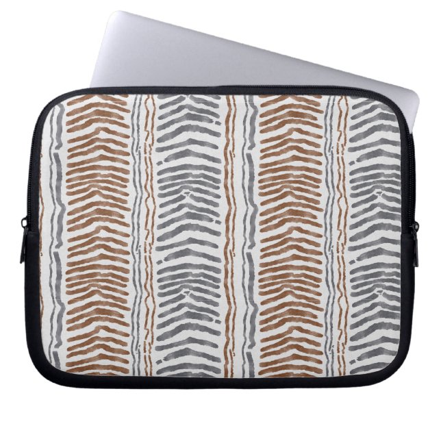 Housse pour ordinateur portable rayée tribale boho (Devant)
