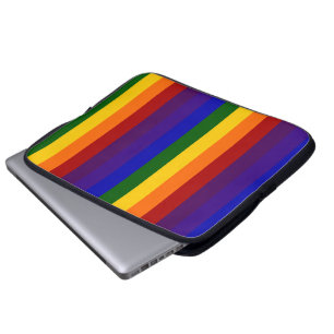 Housse Pour Ordinateur Portable Rayures arc-en-ciel