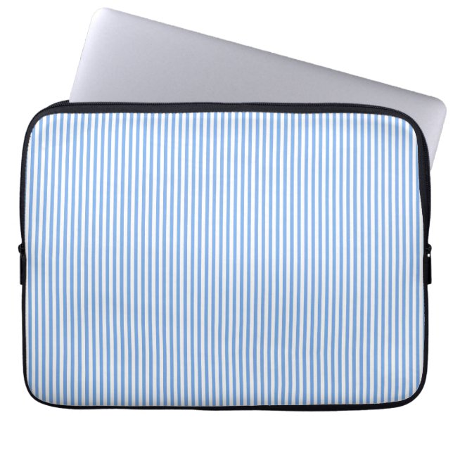 Housse Pour Ordinateur Portable Rayures bleues et blanches (Devant)