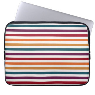 Housse Pour Ordinateur Portable Rayures horizontales multicolores automne rétro