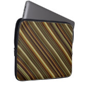 Housse Pour Ordinateur Portable Rayures marron vert et or (Devant droit)