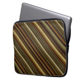 Housse Pour Ordinateur Portable Rayures marron vert et or (devant gauche)