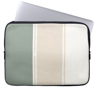 Housse Pour Ordinateur Portable Rayures Pastel – Design Neutre Calme