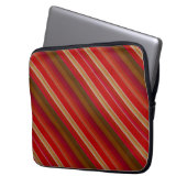 Housse Pour Ordinateur Portable Rayures rouges et dorées (devant gauche)