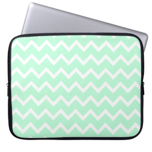 Housse Pour Ordinateur Portable Rayures vertes en bon état de Chevron de zigzag