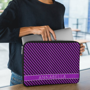 Housse Pour Ordinateur Portable Rayures violettes modernes