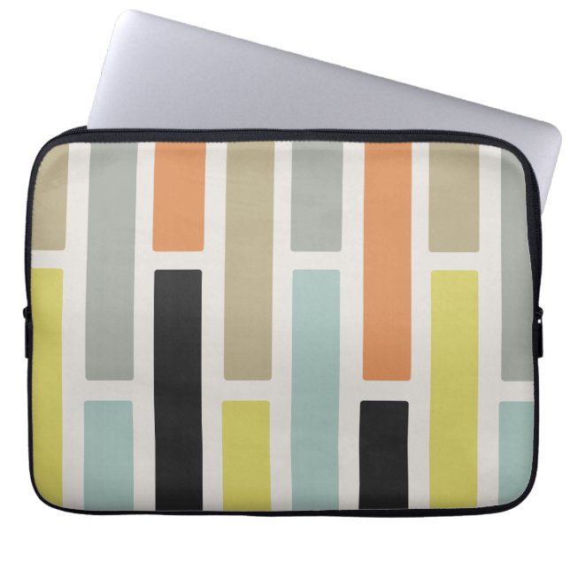 Housse Pour Ordinateur Portable Rectangles modernes du milieu du siècle (Devant)
