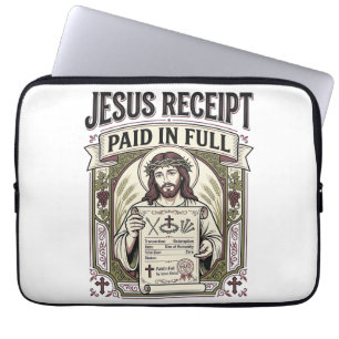 Housse Pour Ordinateur Portable Reçu de Jésus payé en totalité Reçu de Jésus payé