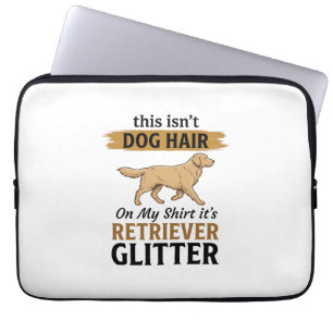 Housse Pour Ordinateur Portable Récupérateur Paillettes Amoureux de Chien Drôle De