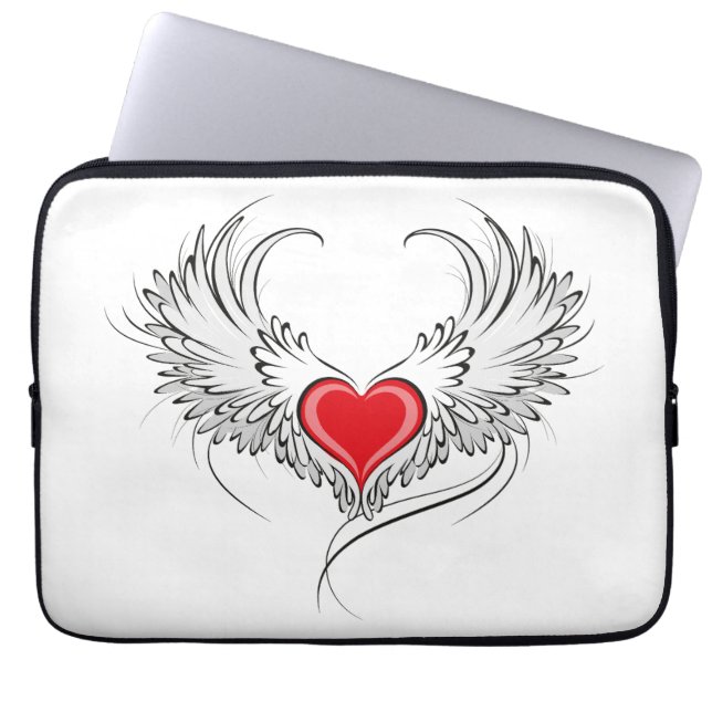 Housse Pour Ordinateur Portable Red Angel Coeur avec ailes (Devant)