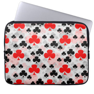 Housse Pour Ordinateur Portable Red Black Clover Club Design Motif Abstrait