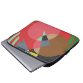 Housse Pour Ordinateur Portable Red & Brown Modern Art Laptop Sleeve (Devant bas)