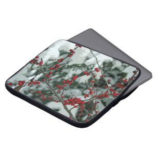 Housse Pour Ordinateur Portable Red Winter Berries Christmas Holiday Portable Slee