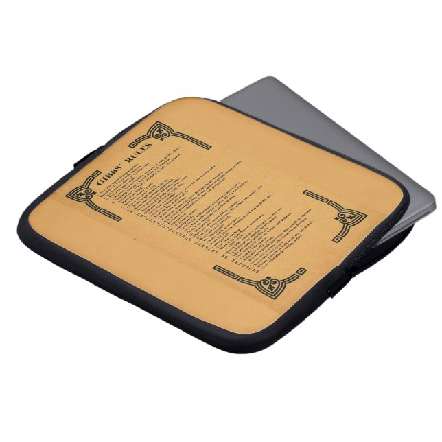 Housse Pour Ordinateur Portable règles de Gibbs (Devant haut)