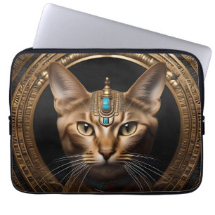 Housse Pour Ordinateur Portable Reine du Nil : Cléopâtre le chat dans la coiffure